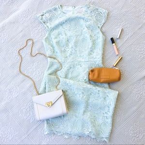 Ted Baker lace structures mint green dress sz 2